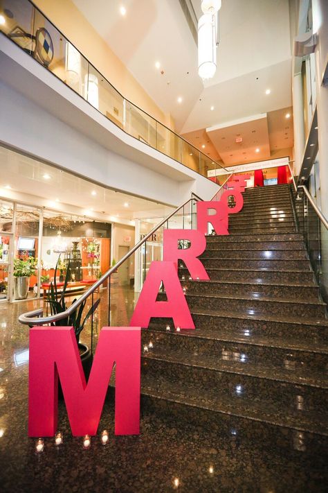 Grand Staircase | PCMA Reception Event Event Decorations, Stair Decor, Installation Design, Grand Staircase, Photo Op, Social Events, Meeting Room, Shopping Mall, Event Decor