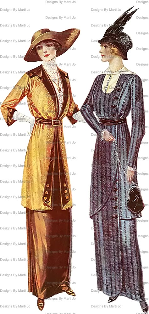 Vintage 1913 Fussy Cut Ladies Fashion Images 27 Clothing - Etsy 1910s Fashion Women, 1913 Fashion, 1914 Fashion, 20’s Fashion, Edwardian Fashion Plates, 10s Fashion, Fashion 1910, Regency Era Fashion, 19th Century Clothing