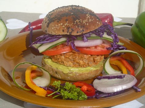 Oatmeal Burgers, Homemade Seitan, Burgers Recipes, Delicious Oatmeal, Mushroom Stew, Vegan Mayonnaise, Roasted Cashews, Cup Of Water, Vegetable Broth