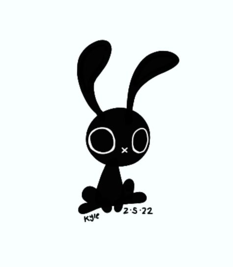 Character Black Bunny Drawing, Emo Characters Cartoon, Bunny Cartoon, Black Bunny, Bunny Drawing, A Character, Black Art, Cute Black, Art Drawing