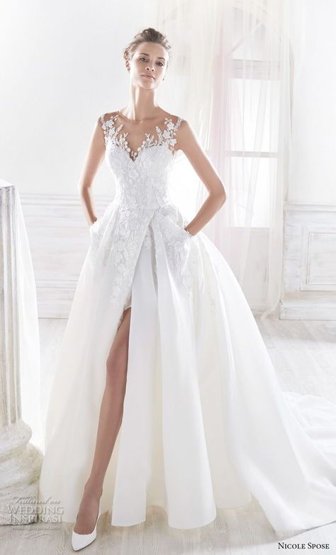 Nicole Spose Wedding Dress, Formal Wedding Gown, Nicole Spose, Sheer Wedding Dress, Stylish Wedding Dresses, Bridal Ball Gown, Applique Wedding Dress, A Wedding Dress, White Wedding Dresses