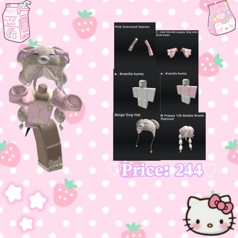 Kawaii Roblox Avatar Codes, Roblox Catalog, Iced Starbucks Drinks, Iphone Wallpaper Preppy, Y2k Outfit Ideas, Roblox Ideas, Hello Kitty Clothes, Avatar Creator, Roblox 3