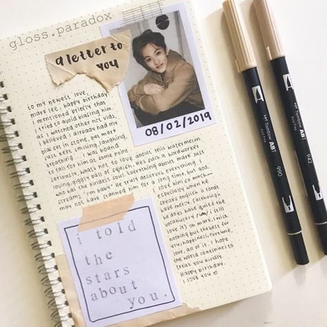 Penanda Buku, Bullet Journal Mood, Kpop Journal, Bullet Journal Aesthetic, Diary Ideas, Cadeau Photo, Bullet Journal Lettering Ideas, Bullet Journal Writing, Pen Pal