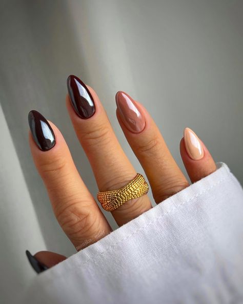 50+ September Nails You Must Copy This Year - Prada & Pearls Manicure Natural, Paznokcie Hello Kitty, Kutek Disney, Brown Nails Design, Manikur Kuku, September Nails, November Nails, Fall Nail Trends, Nagel Tips