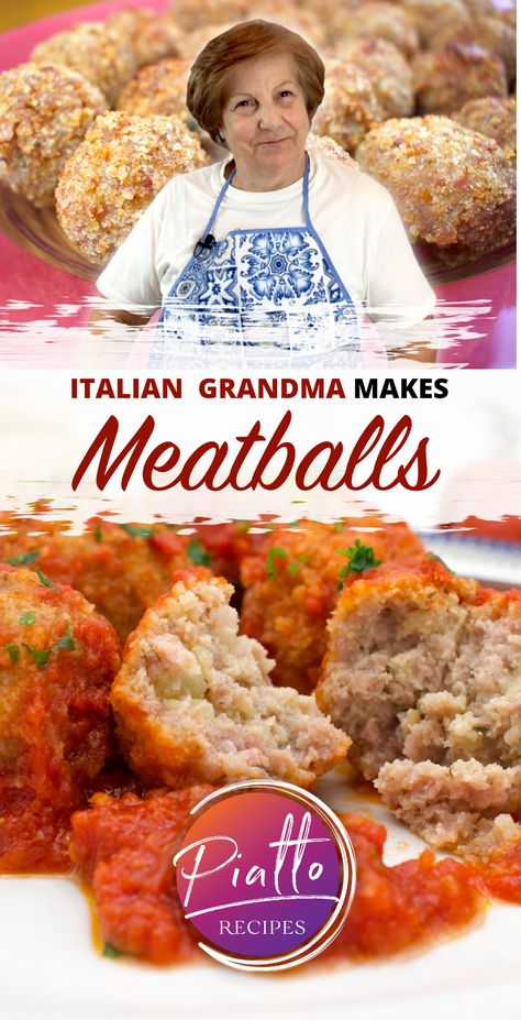 Our Italian Grandma’s best saucy meatballs recipe! You won’t believe the secret ingredient that makes them so tender. Filmed in Italy!

Written and VIDEO Recipe: https://www.piattorecipes.com/authentic-italian-meatballs-in-tomato-sauce/

#meatballs #italianfood #food #cooking #italy Tender Italian Meatballs, Nonnas Meatballs, Authentic Meatballs Italian, Authentic Italian Meatballs Homemade, Italian Grandma Recipes, Italian Meatballs Recipe Authentic, Sicilian Meatballs Recipe, Real Italian Meatballs, Italian Meatball Recipes