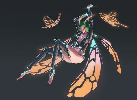 ArtStation - cyber fairy, yao zhuang Cyberpunk Fairy Aesthetic, Sci Fi Fairy, Cyberpunk Butterfly, Cyberpunk Fairy, Cyberpunk Girl, Ange Demon, Arte Cyberpunk, Cyberpunk Character, Art Fantasy