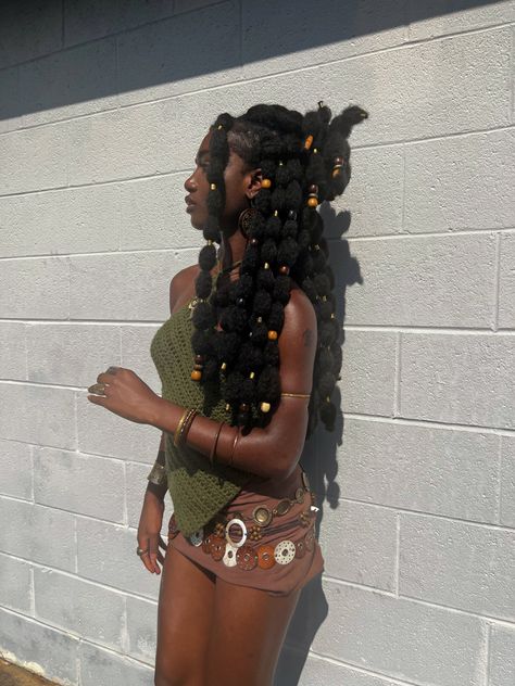 Boho Bubble Braids, Katie Gardner, Boho Baddie, Afrocentric Hairstyles, Hair Like Wool, Different Braids, Beautiful Black Hair, Hair Puff, Bubble Braids