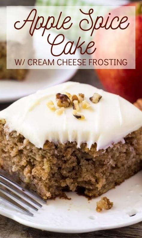 Apple Snacking Spice Cake, Apple Cinnamon Cake Easy, Spicy Apple Cake, Spiced Apple Cake With Cream Cheese Frosting, Apple Spice Cake Bars, Apple Snack Cake Recipe, Spice Cake Dessert Ideas, Easy Apple Spice Cake Recipe, Apple Cinnamon Spice Cake