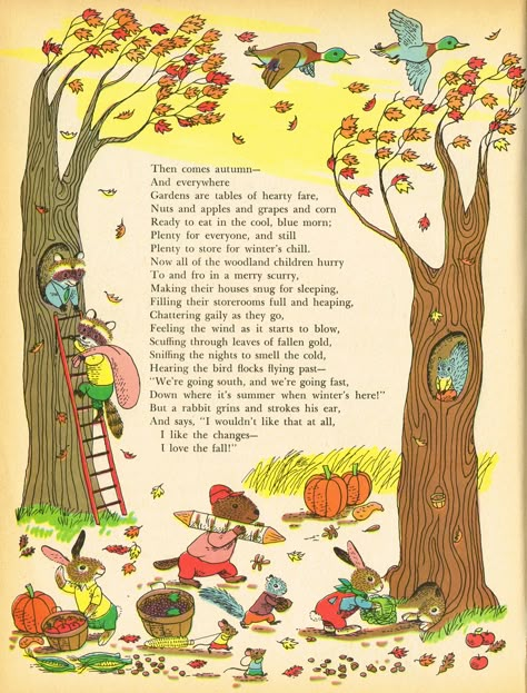 Richard Scarry Halloween, Autumn Poetry, Nursery Rhymes Poems, Autumn Poems, Childrens Poems, Childrens Poetry, Richard Scarry, Old Library, Kids Poems