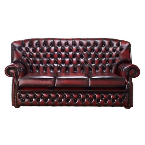 Barlow Genuine Leather 3 Seater Chesterfield Sofa Rosalind Wheeler Upholstery: Antique Oxblood Comfortable Sofas, Deep Couch, 3 Seater Sofa Bed, Leather Chesterfield, Leather Loveseat, Chesterfield Sofa, Comfortable Sofa, Choose One, 2 Seater Sofa