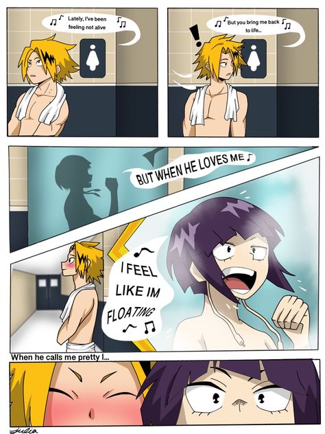 Denki X Jirou Kiss, Anime Ships Mha, Jirou X Kaminari Kiss, Mha Denki X Jirou, Kamijirou Comics, Denki And Jirou, Jirou X Kaminari, Denki X Jirou, Kaminari X Jirou