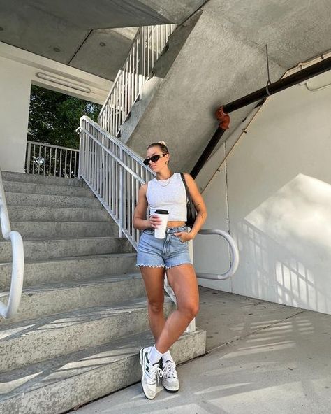 VANESSA FERRAIOLO on Instagram: "Sunday errands outfit 🫶🏼 Top & Shorts: @abercrombie (linked on my LTK) Shoes: @newbalancelifestyle (linked on my LTK) Sunnies: @vehlaeyewear Bag: @polene_paris Jewelry: @mirandafrye (discount code VANESSA) & @cuffedbynano (linked on my LTK)" Vanessa Ferraiolo, Errands Outfit, Paris Jewelry, Spring Essentials, Outfit Top, Summer Wardrobe Essentials, Everyday Basics, Everyday Outfit, Found On Amazon