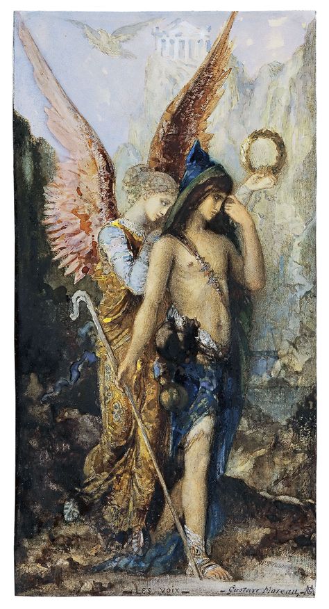 Gustave Moreau, Night Landscape, Gold Leaf Painting, Magical Art, Fantasy Paintings, Painted Leaves, Vintage Artwork, Gustav Klimt, Museum Of Modern Art