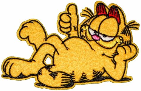 Garfield Pictures, Garfield Cartoon, Garfield And Odie, Logo Sewing, Lazy Cat, Cool Patches, Batman Logo, Cat Logo, Novelty Items