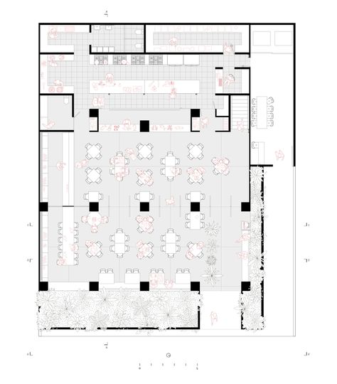 Restaurant Plan Layout, Restaurant Interior Design Plan, Restaurant Plan Architecture, Restaurant Layout Plan, Restaurant Layout Design, Restaurant Design Plan, Restaurant Floor Plan, Cafeteria Design, Restaurant Layout