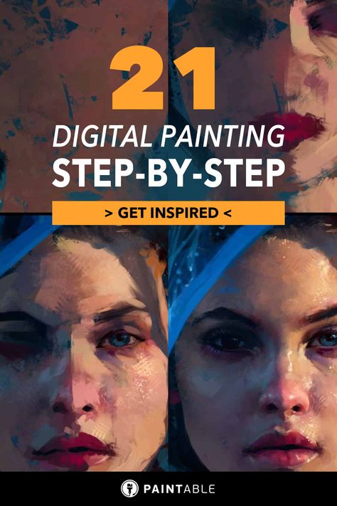 Illustration Process Step By Step, Digital Portrait Tutorial Step By Step, Procreate Oil Painting Tutorial, Digital Oil Painting Tutorial, Digital Painting Tutorials Step By Step, Digital Painting Tips, Digital Portrait Tutorial, Portrait Painting Process, Digital Art Process