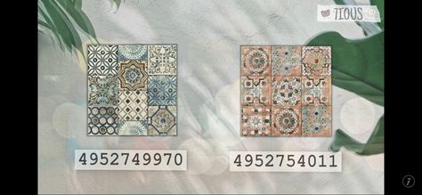 Tile Codes Bloxburg, Bloxburg Custom Floor, Spanish Decals Bloxburg, Kitchen Tile Decals Bloxburg, Tile Codes For Bloxburg, Texture Decals Bloxburg, Bloxburg Spanish Villa, Stained Glass Decal Bloxburg, Bloxburg Kitchen Decals Codes Backsplash