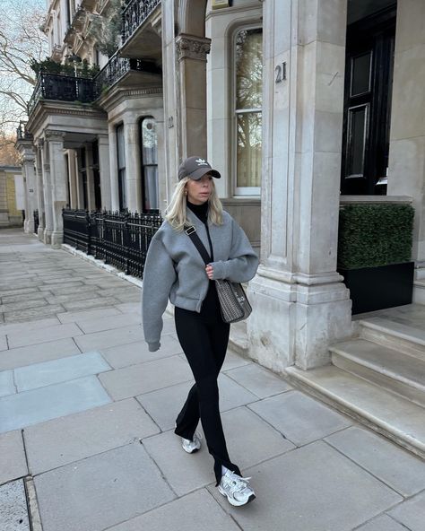 Pilates mum energy ✨✨✨ Jacket @asos Flared jumpsuit @ohpolly #casualoutfit #londonfashion #londonstyle grey outfit, Pinterest aesthetic, Pinterest fashion, casual outfit, flares, what to wear Grey Winter Jacket Outfit, Flared Jumpsuit, Flare Jumpsuit, Grey Jacket, Pinterest Aesthetic, Grey Outfit, Aesthetic Pinterest, Pinterest Fashion, Winter Fashion Outfits