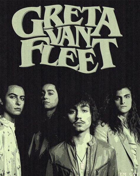 Greta Van Fleet Aesthetic Poster, Greta Van Fleet Poster Prints, Greta Van Fleet Poster Vintage, Album Widget, Band Posters On Wall Bedroom, Gvf Wallpaper, Music Homescreen, Greta Van Fleet Poster, Vintage Band Posters