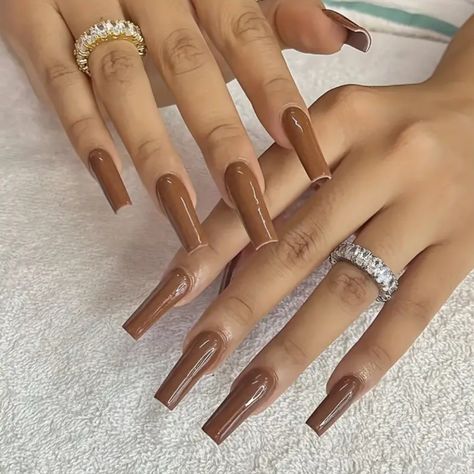 Brown Acrylic Nails, Fantasy Nails, Spring Nail Designs, Brown Shade, Nail Forms, Spring Nail, Brown Nails, Birthday Nails, Color Street Nails