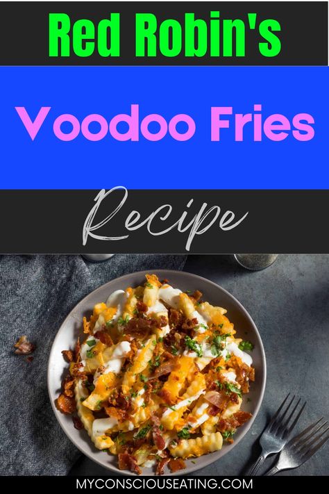 Voodoo fries with a side of dipping sauce Voodoo Fries Recipe, Voodoo Fries, Fries At Home, Cheesy Fries, Crispy Fries, Spicy Wings, Creamy Coleslaw, Crispy Fry, Flavored Bacon