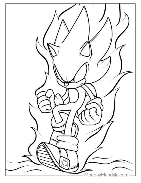 Super Sonic Coloring Page Super Sonic Coloring Pages, Pintar Disney, Sonic Coloring Pages, Sonic Coloring, Boy Coloring, Super Sonic, Coloring Pages For Boys, Cartoon Fan, Coloring Page Ideas