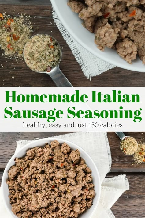 Italian Sausage Seasoning, Sausage Italian, Homemade Italian Sausage, Healthy Italian Recipes, Homemade Sausage Recipes, Sausage Meat, Sausage Seasoning, Homemade Dry Mixes, Italian Chicken Sausage