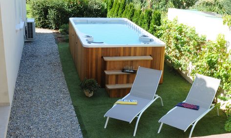 Small Above Ground Pool, Pools For Small Yards, Backyard Design Ideas Budget, Swim Spas, Small Pool Design, Above Ground Pool Decks, Diy Pool, Small Pools, Swim Spa