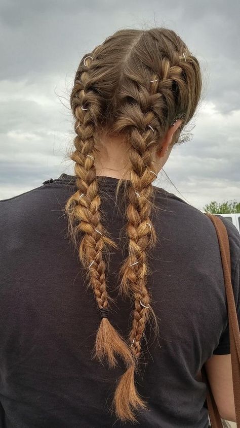 Hair Ring Set with Velvet Bag Your Choice of Gold Plated | Etsy French Braiding, Blond Rose, Soccer Hairstyles, Ballet Hairstyles, Styling Your Hair, African American Braids, Short Straight Hair, Easy Braids, African Braids Hairstyles