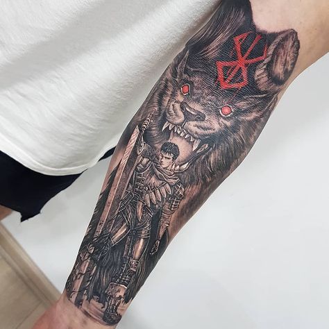 ANIME TATTOOS!!😎133K+ on Instagram: “💥 BERSERK TATTOO 💥 by @gustavoferrer2gc . Follow @animemasterink for more 😎 Turn on notifications for daily updates !! . If you want to see…” Guts Tattoo Design, Zodd Berserk Tattoo, Xii Tattoo, Guts Berserk Tattoo, Zodd Berserk, Berserk Tattoo Design, Dark Anime Tattoo, Guts Tattoo, Berserk Tattoos