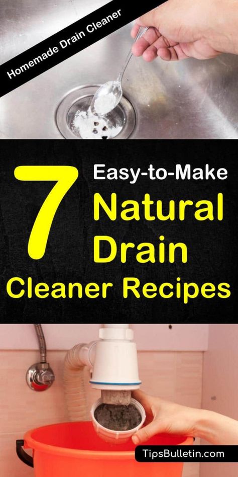 How to make 7 natural drain cleaner recipes using simple products like white vinegar and baking soda. Discover easy DIY tips for removing clogs from bathroom sinks and kitchen pipes. These homemade drain cleaners will get your water flowing again. #drain #naturalcleaning #draincleaner #baking #baking #soda Natural Drain Cleaner, Homemade Drain Cleaner, Baking Soda Cleaner, Organic Cleaners, Clean Baking Pans, Drain Cleaners, Baking Soda Vinegar, Cleaning Stuff, Homemade Cleaners