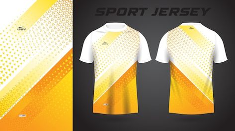 Yellow Jersey Design, Sport Jersey Design, Yellow Jersey, Sport Shirt Design, Sports Jersey Design, Sport Jersey, Yellow Textures, Yellow Shirt, Orange Design