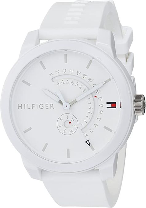 Tommy Hilfiger Unisex-Adult Analogue Classic Quartz Watch with Silicone Strap 1791481: Amazon.co.uk: Watches Tommy Hilfiger Watches, Industrial Packaging, Pretty Watches, Tommy Hilfiger Store, Authentic Watches, Silicone Bracelets, Tommy Hilfiger Man, White Dial, Luxury Watch