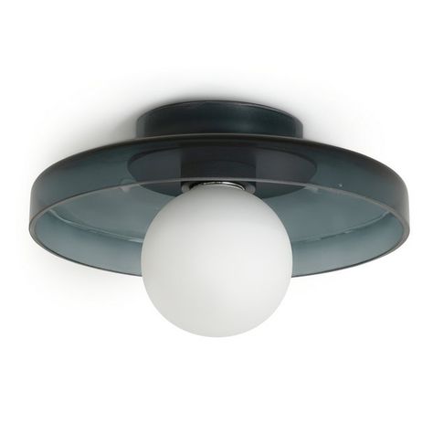 Buy Habitat Jonna Bathroom Flush Ceiling Light -Dark Blue &Glass | Ceiling lights | Habitat Roof Bedrooms, Bathroom Ceiling Lighting, Brass And Glass Pendant Light, Victorian House Ideas, Bathroom Ceiling Lights, Small Toilet Room, Blue Ceilings, Attic Conversion, Glass Pendant Lights