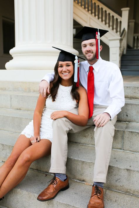 UGA Grad by Macy Williams Photography #ugagrad #gradphotos #gradpics #georgiaphotography #gradideas #photoshoot #ugapics #gaphotographer #canonphotographer #collegegrad #gradpicideas #athensga #macywilliamsphotography #outfitideas #naturallightphotographer #atlantaphotographer #ugaphotographer Couples Grad Photoshoot, Couple Grad Pics, College Graduation Couple Photos, College Grad Guy Pics, Commitment College Photos, Cap And Gown Picture Ideas, Couple Graduation Pictures, Georgia Photography, Cap And Gown Pictures