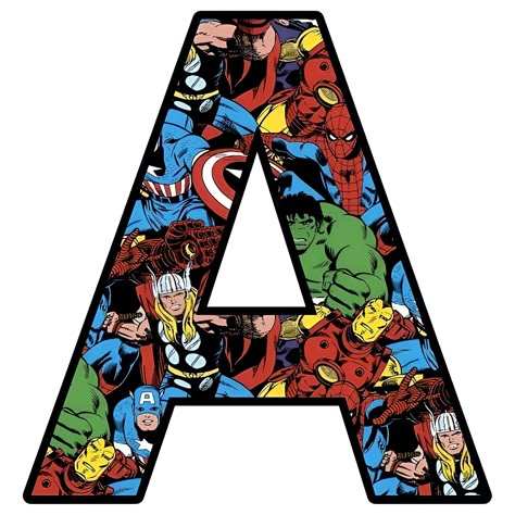 Marvel Letters Superhero Alphabet, Avengers Alphabet Letters, Marvel Alphabet, Avengers Letters, Marvel Letters, Marvel Birthday Party Decorations, How To Draw Avengers, Super Hero Letters, School Library Book Displays