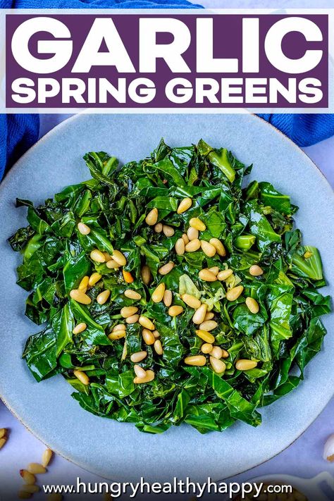 Spring Greens Recipe, Garlic Greens, Garden Vegetable Recipes, Blackeyed Peas, Healthy Potato Recipes, Vegetable Side Dishes Recipes, Veg Dishes, Garden Vegetable, Veggie Food