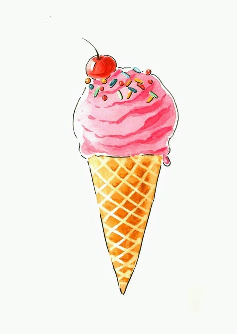 Summer Ice Cream Photography, Ice Cream Bedroom, Ice Cream Cone Drawing, Ice Cream Painting, Bakery Art, Ice Cream Ideas, Ice Cream Art, Ice Cream Theme, Cream Art