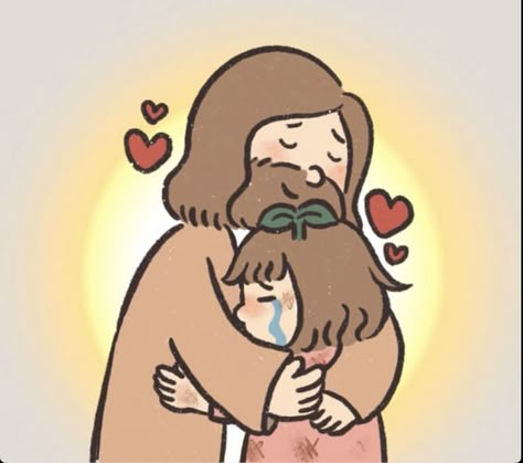 Me And Jesus, Jesus Christ Illustration, Christian Drawings, Christian Illustration, Christian Cartoons, Jesus Cartoon, Jesus And Me, Cute Bibles, Jesus Drawings