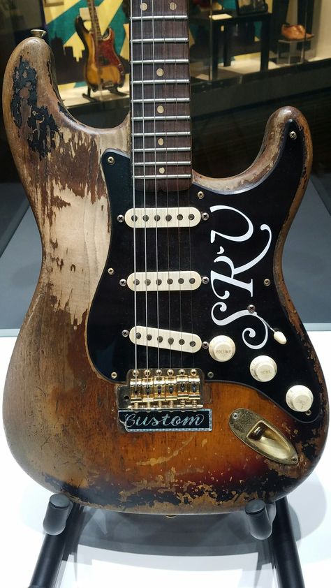 SRV #1 Srv Guitar, Stevie Ray Vaughan Guitar, Star Guitar, Fender Guitars Stratocaster, Stevie Ray Vaughn, Famous Guitars, Electric Guitar Design, Stratocaster Guitar, Ray Vaughan