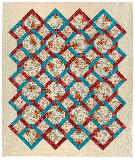 Rose Quilt Pattern, Rose Crochet Pattern, Rose Quilts, Quilted Toys, Floral Fabric Design, History Of Quilting, Lattice Quilt, Rambling Rose, Rose Trellis