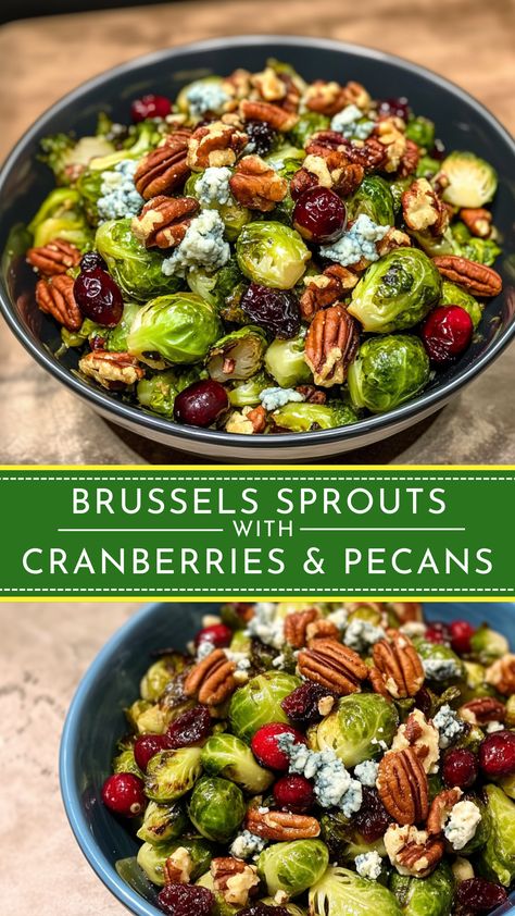 Easy Side Dish Recipes: Brussels Sprouts With Cranberries & Pecans Brussel Sprout Recipes Meal, Brussel Sprout With Cranberries, Brussels Sprouts With Cranberries & Pecans, Brussel Sprouts With Cranberries & Pecans, Brussel Sprout Recipes With Cranberries, Mediterranean Brussel Sprout Recipes, Brussel Sprout Recipes With Feta Cheese, Vegtables Dishes Fall, Easy Brussels Sprouts Recipe