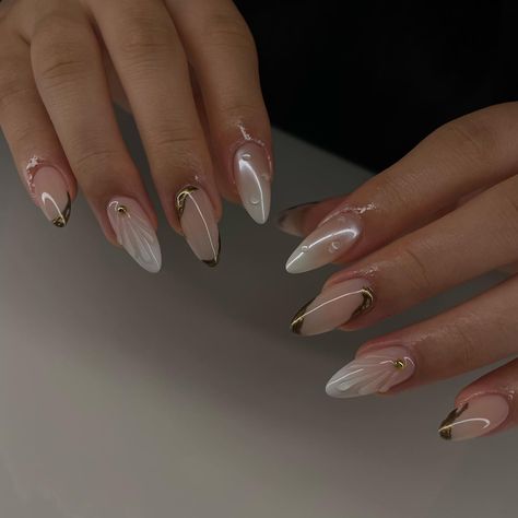 Still on the hunt to find a good gold chrome😩 #nails #gelx #nailsofinstagram #nailtech #nailsnailsnails #nailart #nailaddict #naildesigns #nailporn #nailjunkie #nailartist #nailinspo #nailideas #vancouver #trend #3dnails #ombrenails White And Chrome Nails, Gold Chrome Nails, Chrome Nails Designs, Gold Chrome, Xmas Nails, Milky White, Chrome Nails, Nails Designs, 3d Nails