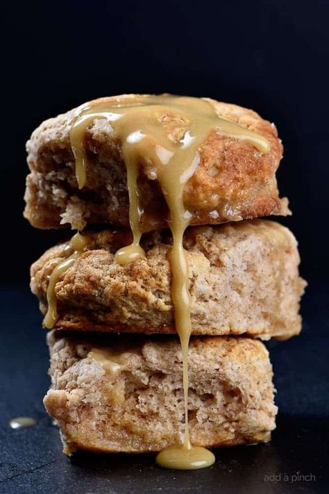 These Sweet Cinnamon Biscuits practically scream fall! But then, when you drizzle them with this Apple Cider Glaze, they become ethereal! So easy to prepare, this is one biscuit recipe that you will want to make again and again! // addapinch.com #sweetcinnamonbiscuits #appleciderglaze #fall #biscuits #addapinch Recipe With Apple Cider, Recipe With Apple, Apple Cider Glaze, Cinnamon Biscuits, Easy Biscuit Recipe, Biscuit Bread, Biscuit Rolls, Breakfast Sweets, Biscuits Easy