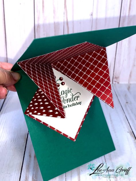 Easy Card Designs, Paper Cards Diy, Fancy Fold Card Tutorials, Flip Cards, Bone Folder, Up Book, Diy Christmas Cards, Card Making Tutorials, Fancy Fold Cards