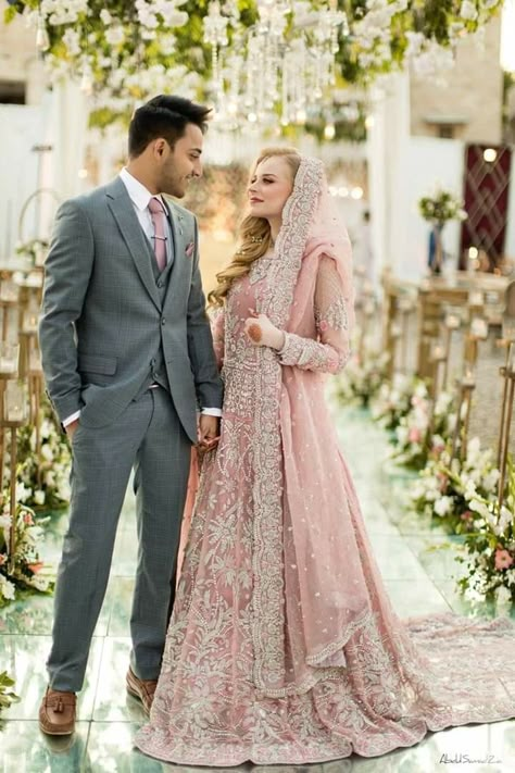 Bride And Groom Dress Combination Indian, Nikah Video, Walima Outfit, Say Mashallah, Engagement Couple Dress, Engagement Dress For Groom, Indian Wedding Reception Outfits, Wedding Matching Outfits, Groom Colours