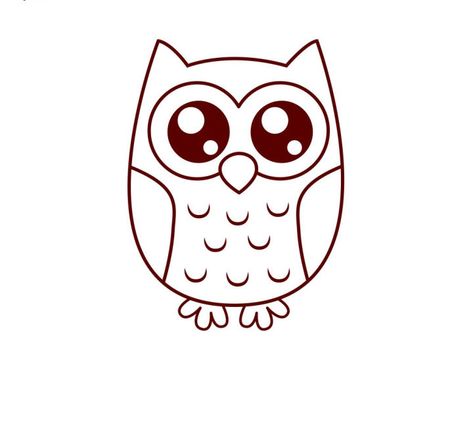 Owl Doodle Art, Cute Owls Drawing, Owl Doodle Easy, Cute Owl Painting Easy, Easy Owl Drawing Simple, Drawing Owl, Owl Drawing Easy, Owl Sketch Simple, Easy Owl Drawing