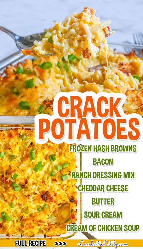 Cheddar Bacon Potatoes, Cracked Potatoes Recipe, Cracked Potatoes, Potluck Recipes For A Crowd, Company Potatoes, Ranch Potato Recipes, Baked Potato Salad Recipe, Bacon Cheddar Dip, Potatoes With Bacon