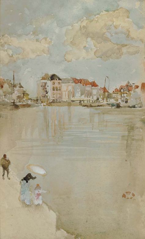 James McNeill Whistler (1834-1903) | Note in Rose and Silver--Dordrecht | Christie's James Whistler, Art Amour, James Abbott Mcneill Whistler, James Mcneill Whistler, Beautiful Illustration, Art Appreciation, Whistler, Mellow Yellow, Claude Monet