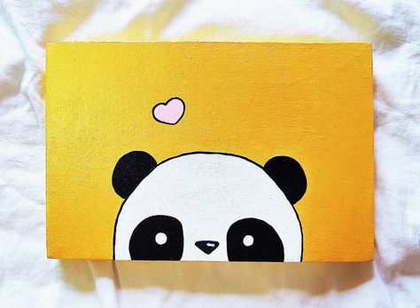 Small Painting Ideas Mini Canvas Simple, Mini Sketches, Panda Painting, Easy Mandala Drawing, Kawaii Disney, Cute Easy Doodles, Estilo Indie, Cute Fall Wallpaper, Cute Canvas Paintings